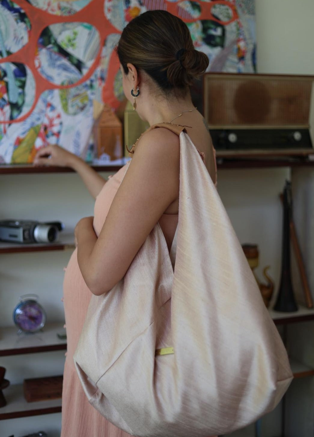 Silk Origami Bag - Champagne L