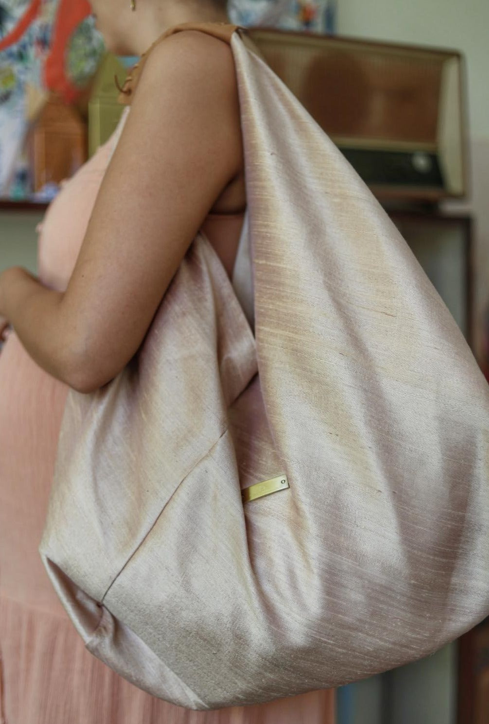 Silk Origami Bag - Champagne L